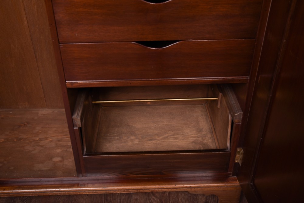 Neat Edwardian flame mahogany wardrobe View IX