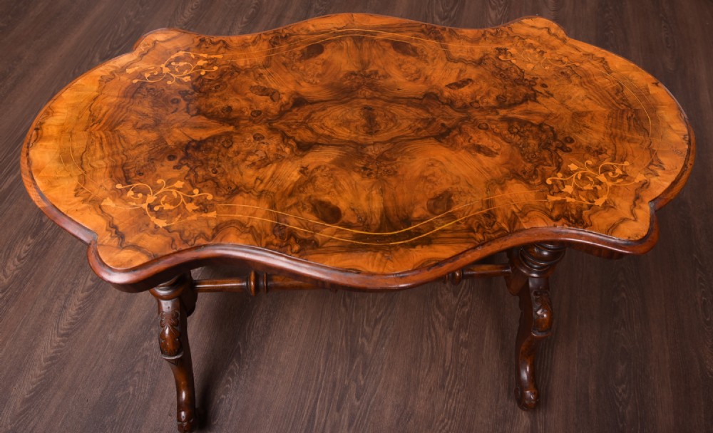 Fabulous Victorian inlaid walnut side table   View VII