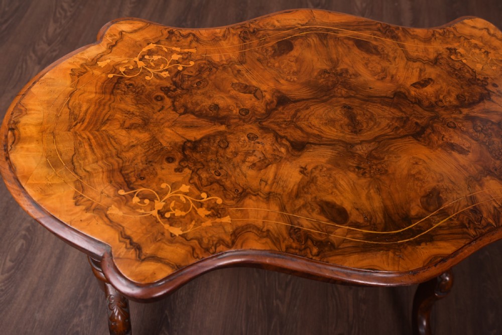 Fabulous Victorian inlaid walnut side table   View XI