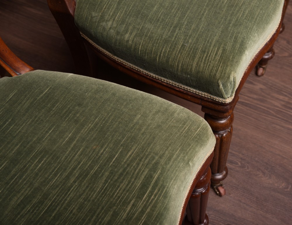 Set of 8 Victorian Fantastic quality Mahogany Balloon back chairs View V