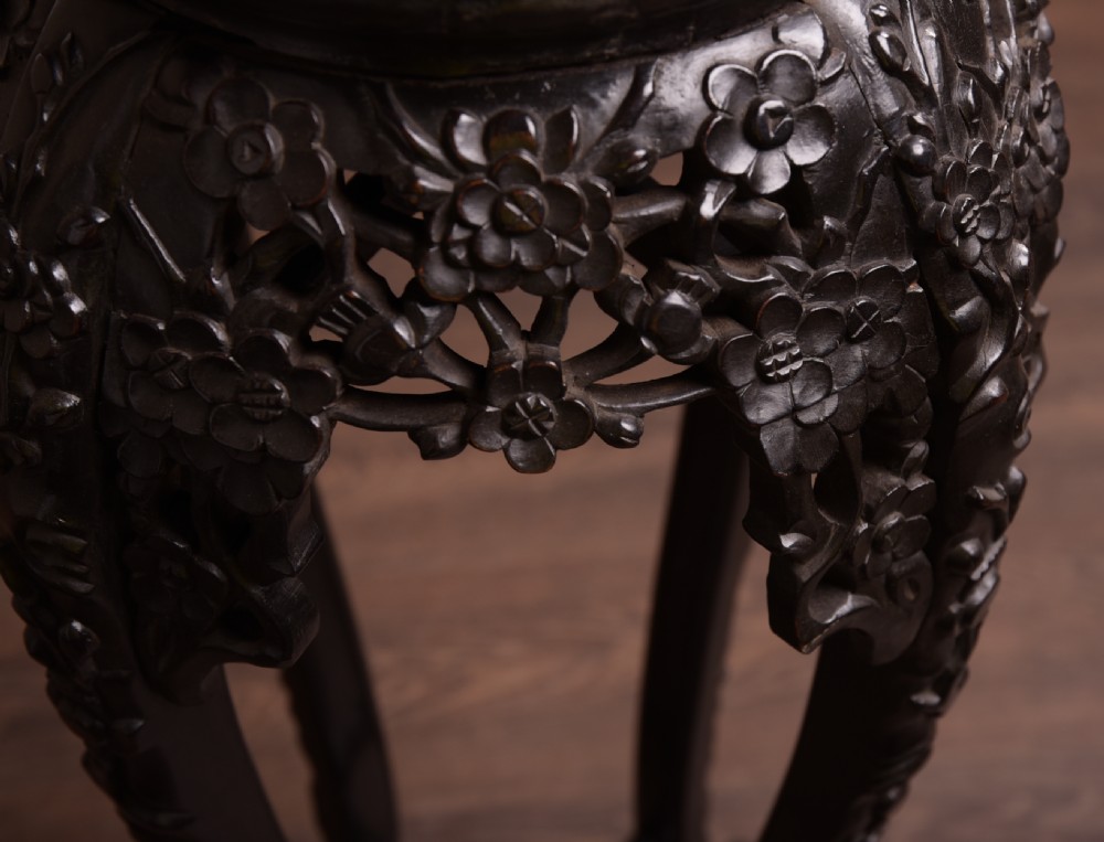 Chinese Carve hardwood plant stand View VII