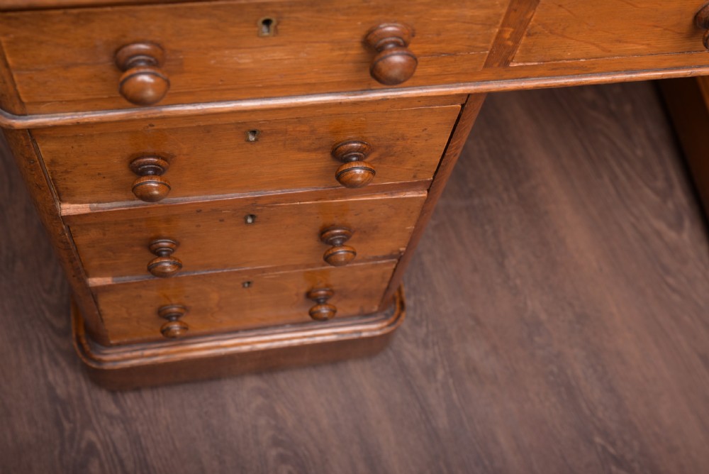 Victorian Oak Pedestal Writing desk View II