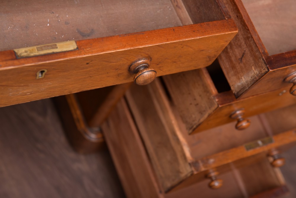 Victorian Oak Pedestal Writing desk View VII