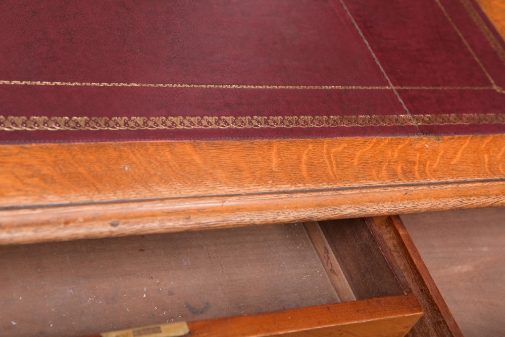 Victorian Oak Pedestal Writing desk View VIII