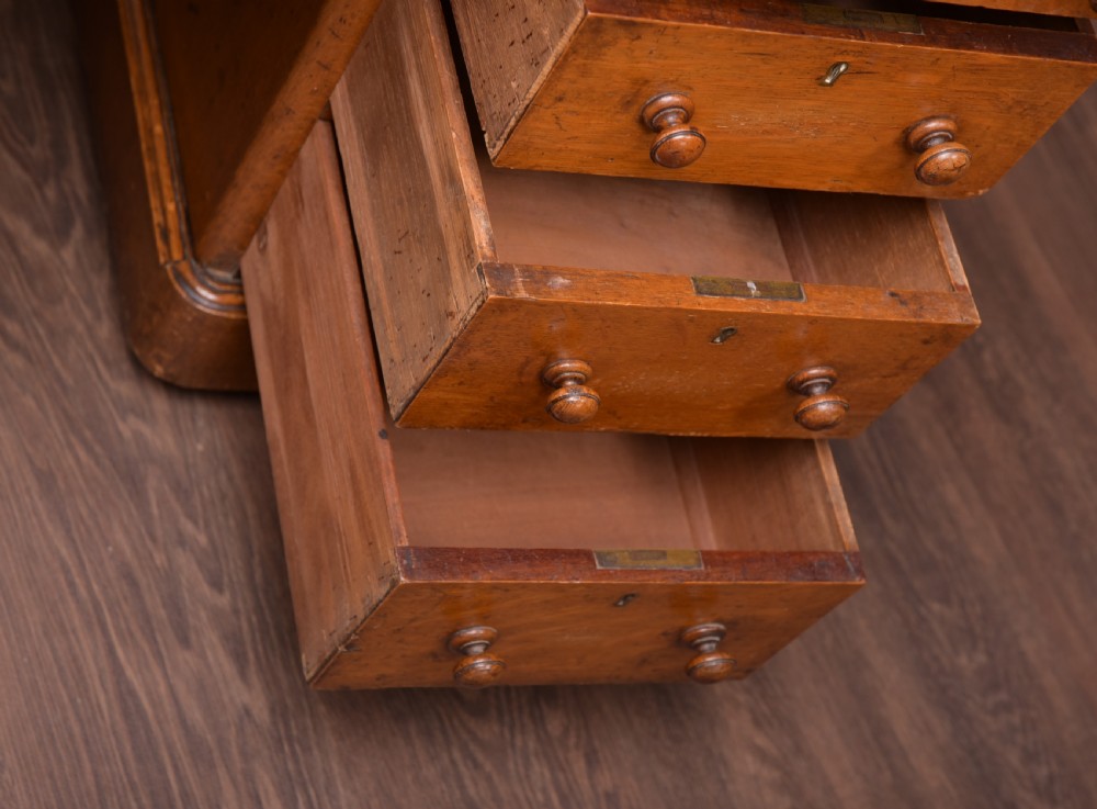 Victorian Oak Pedestal Writing desk View X