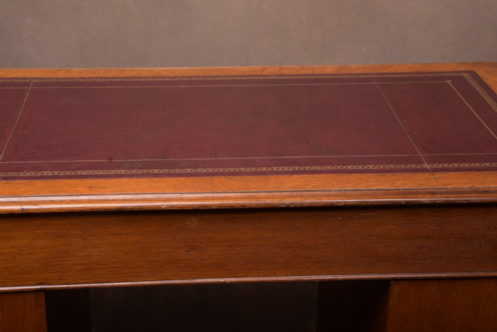 Victorian Oak Pedestal Writing desk View XVI