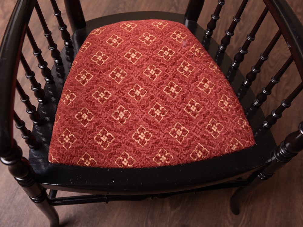 Charming Edwardian Ebonised arm chair View II