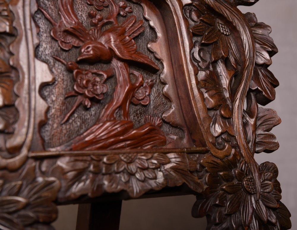19th Century Japanese Carved folding Easel View IV