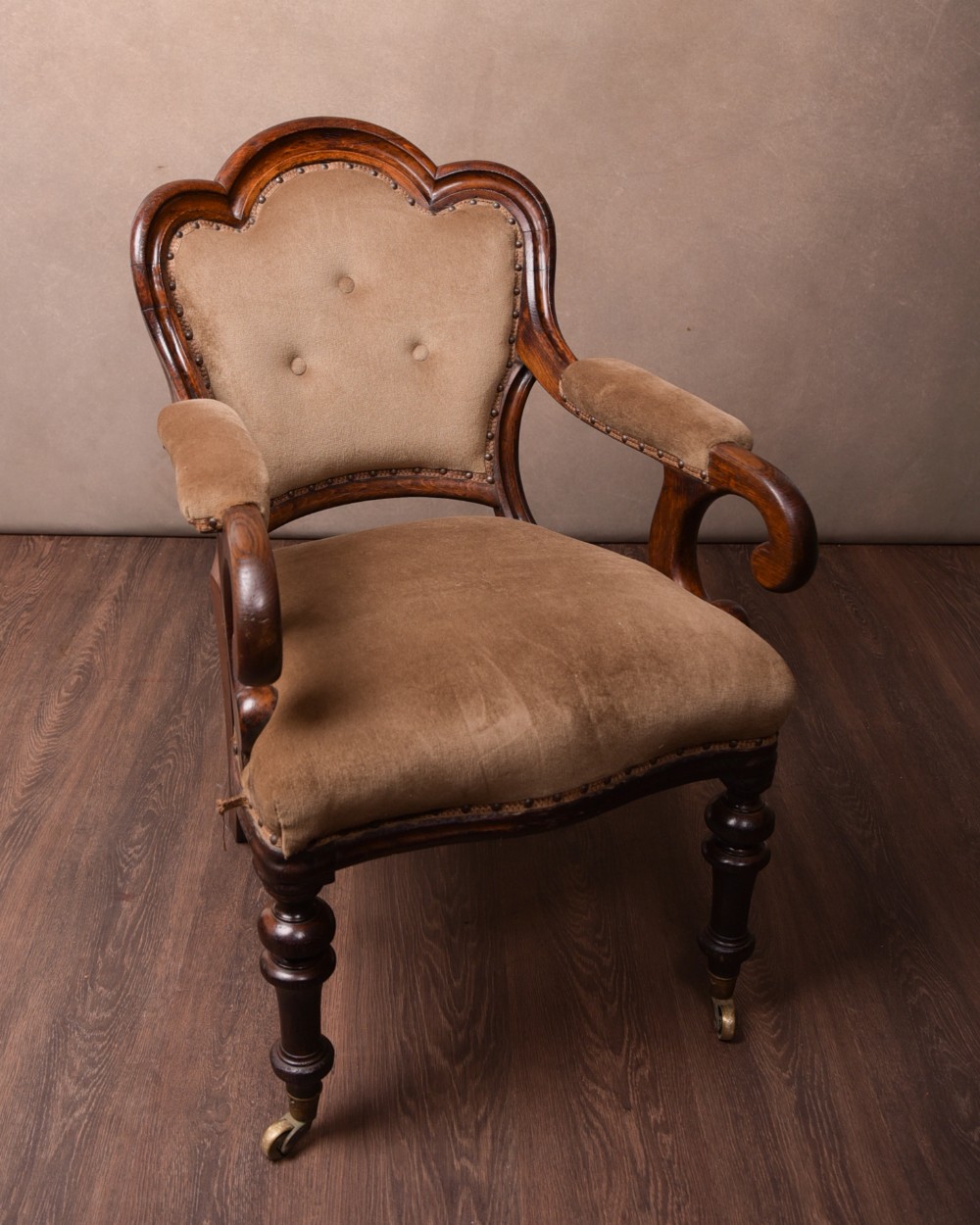 Victorian oak button back desk chair