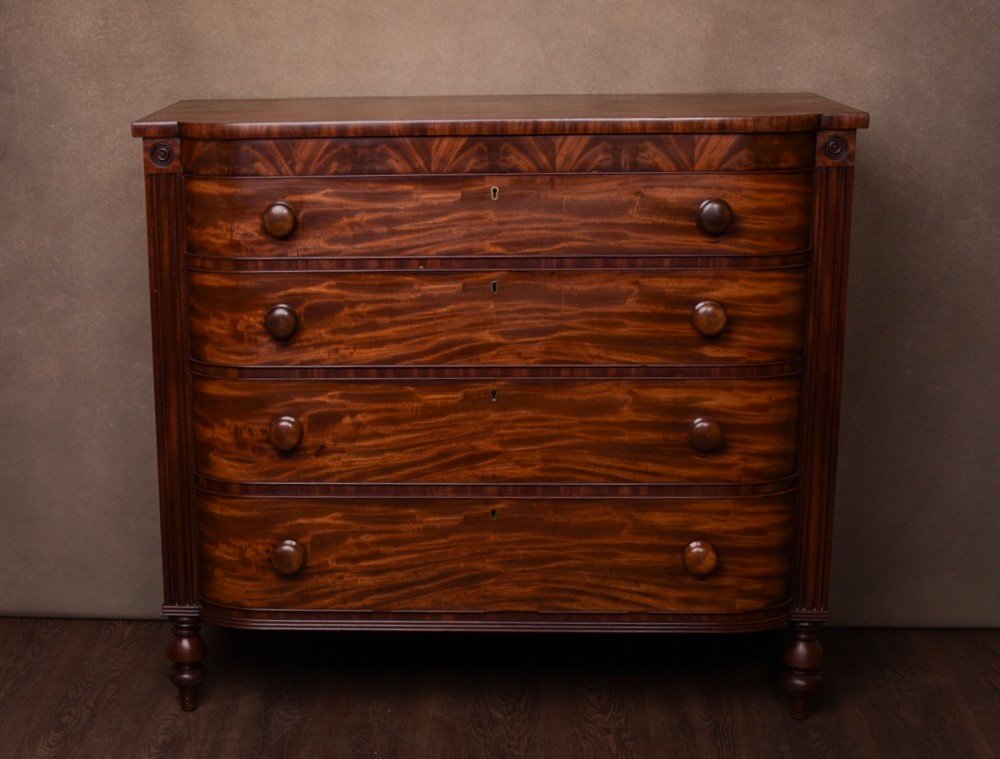 Superb Scottish Victorian Mahogany Barrel chest of drawers 