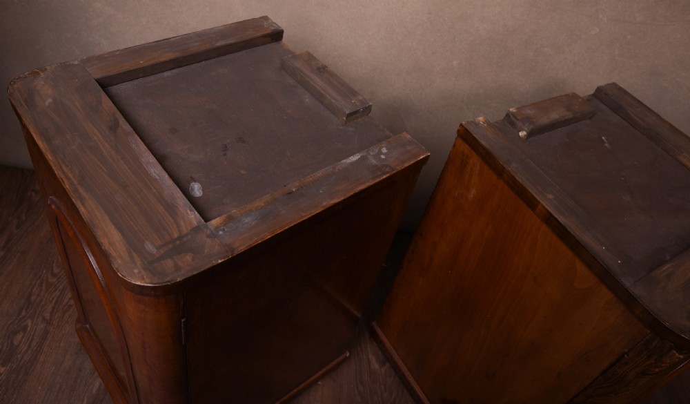 Pair of Victorian Marble top walnut bedside cabinets View IX