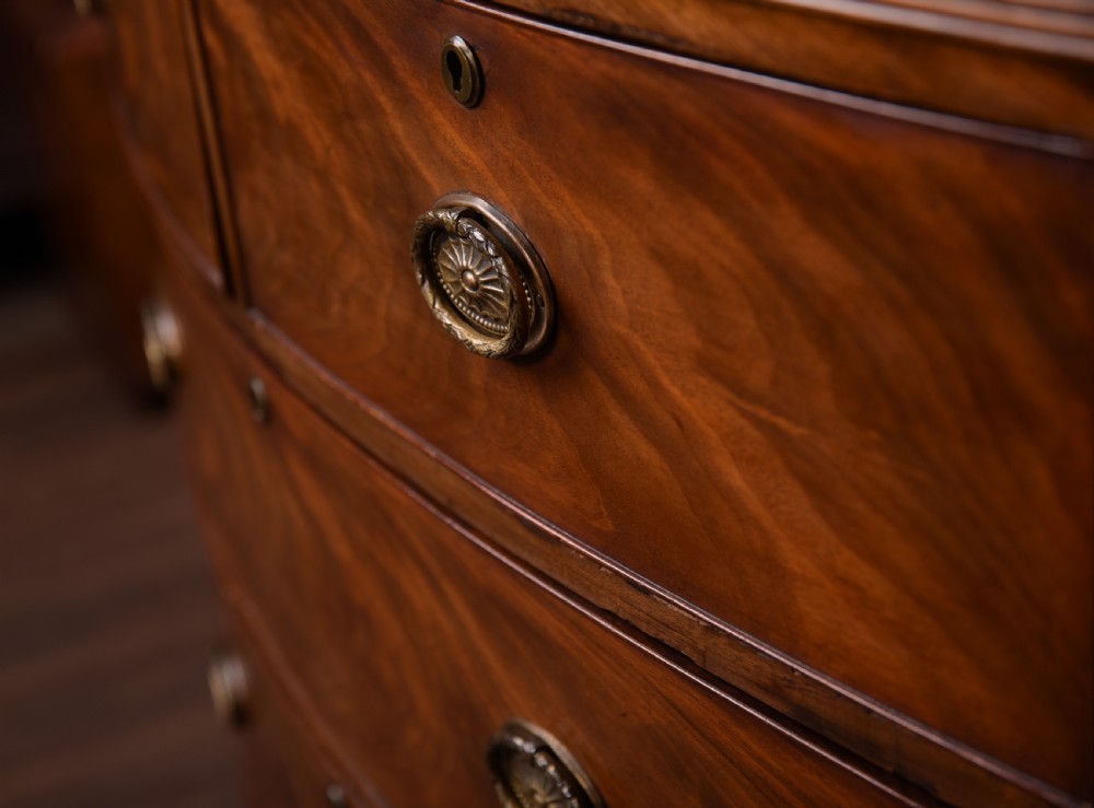Georgian Mahogany Bow front chest of drawers   View V