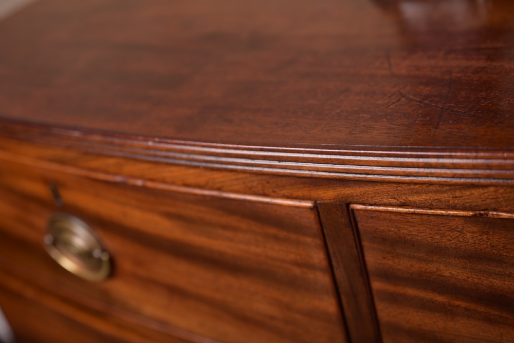 Georgian Mahogany 2 over 3 bow front chest of drawers View XI