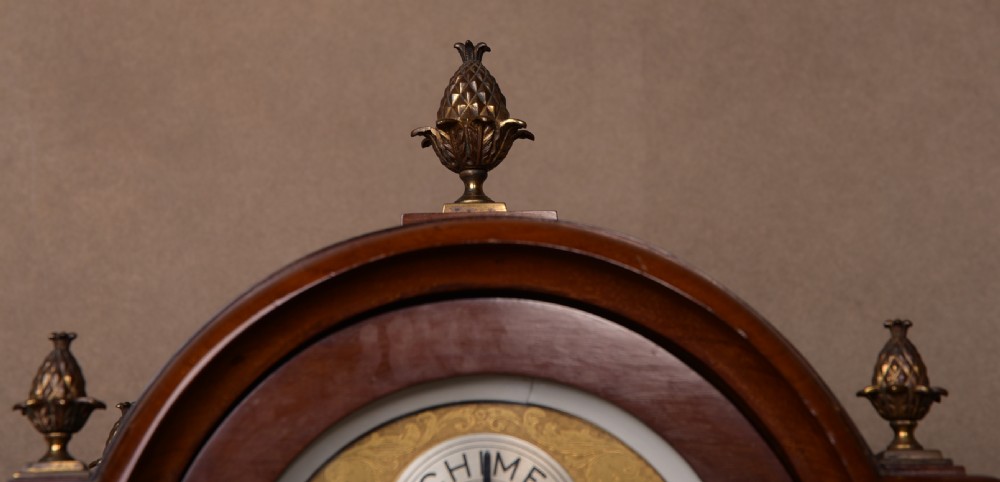 Impressive Edwardian Mahogany Westminster chime bracket clock  View II