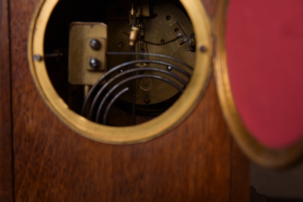 Edwardian Oak Mantel clock by Hamilton and Inches of Edinburgh View VIII