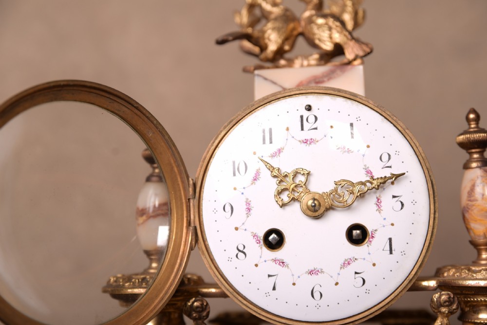 Stunning French Marble 5 pillar clock set View IX