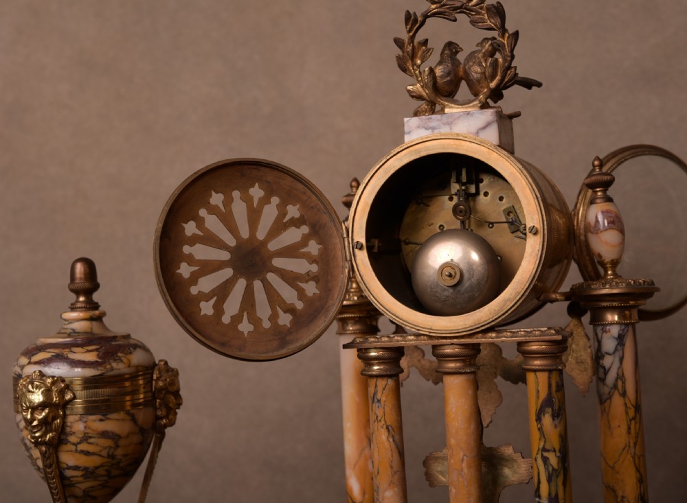 Stunning French Marble 5 pillar clock set View XIII