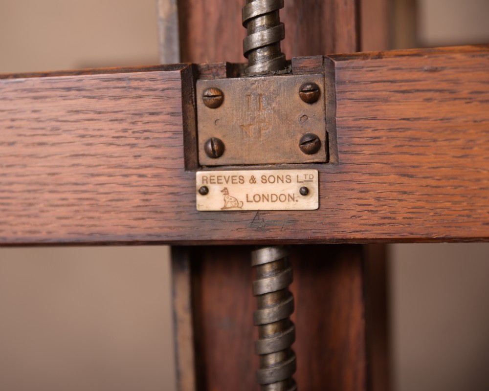 Fantastic Adjustable oak artist easel by Reeves and sons ltd of London View XI