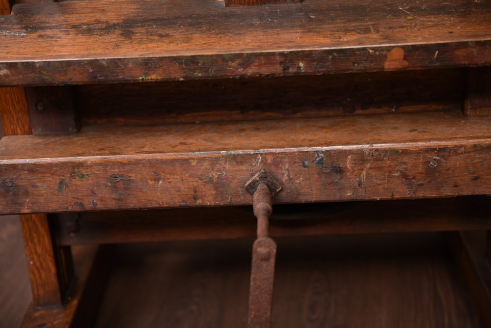 Fantastic Adjustable oak artist easel by Reeves and sons ltd of London View XVI