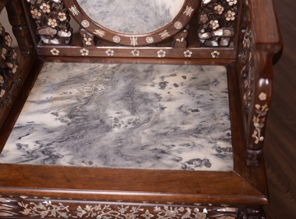 Stunning 19th Century Chinese rosewood Hall hair  View III