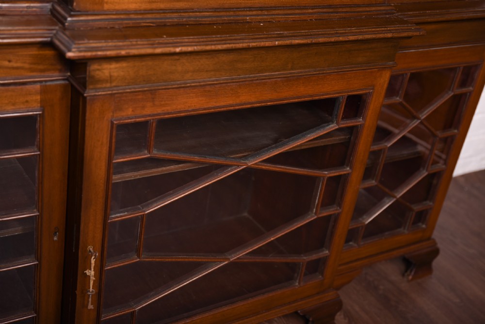 Edwardian Mahogany  Break front bookcase  View XIII