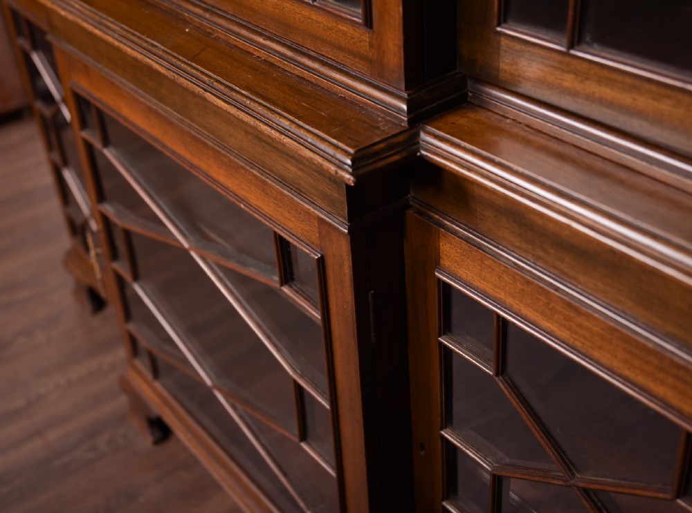 Edwardian Mahogany  Break front bookcase  View XV