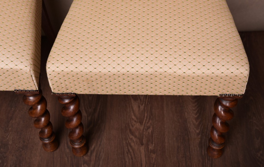 Attractive pair of barley twist Hall chairs View IV