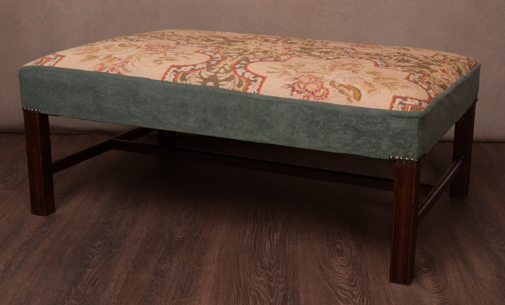 Large Edwardian Tapestry covered centre stool