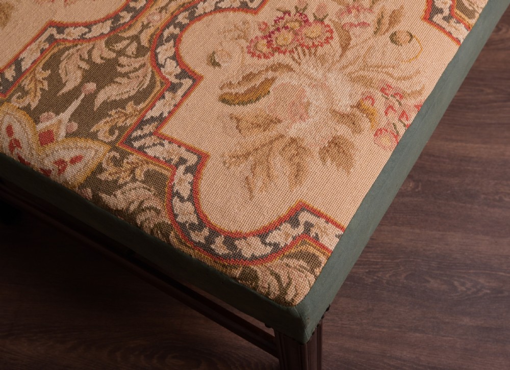 Large Edwardian Tapestry covered centre stool View VI
