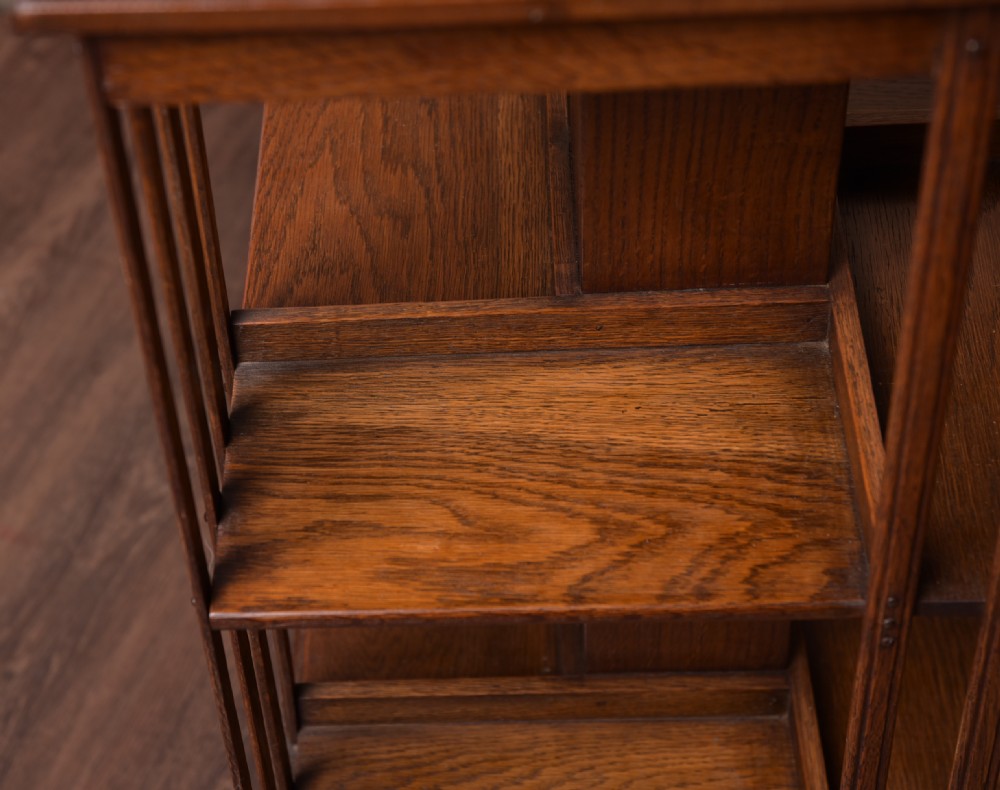 Edwardian Oak Revolving bookcase View VII