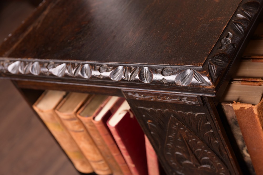 Carved Oak Revolving bookcase View III