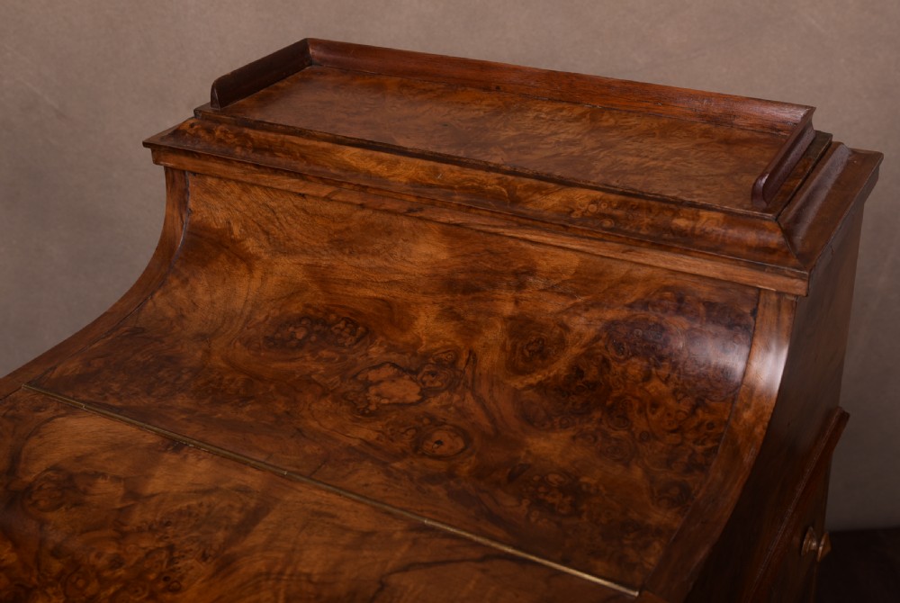 Stunning Victorian walnut piano top pop up davenport  View V