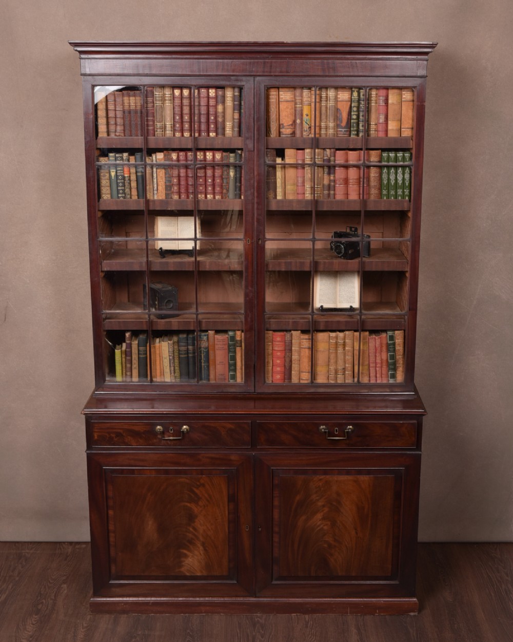 Rare Georgian mahogany  Collectors cabinet bookcase 