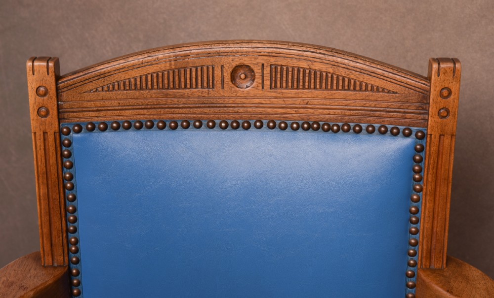 Pair of Edwardian walnut desk chairs  View III