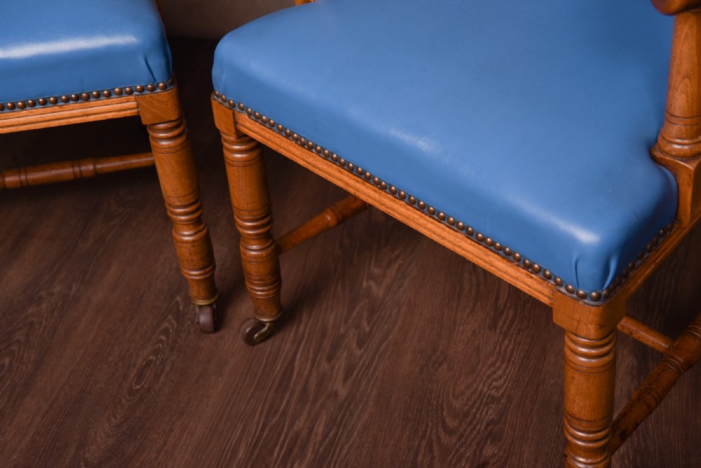 Pair of Edwardian walnut desk chairs  View VI