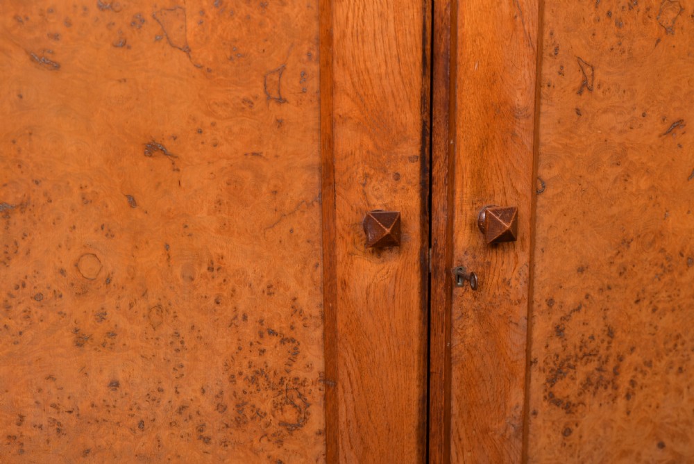 Rare arts and crafts style pollard oak wardrobe  View IX