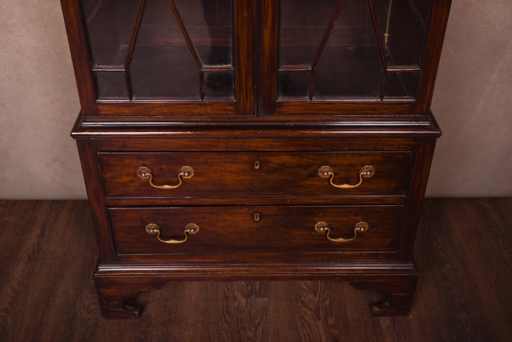 Neat Edwardian Mahogany 2 door bookcase  View V