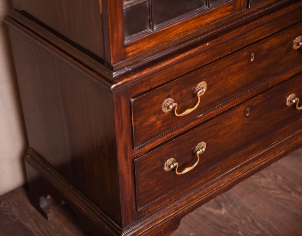 Neat Edwardian Mahogany 2 door bookcase  View XVI