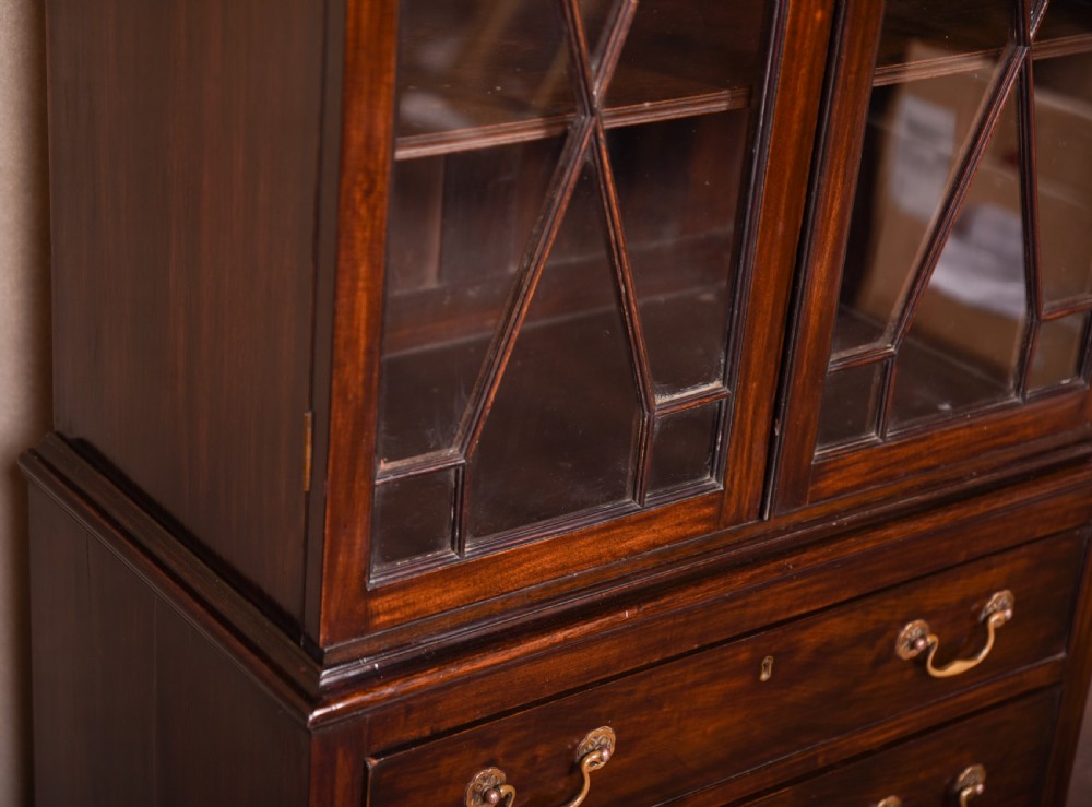 Neat Edwardian Mahogany 2 door bookcase  View XVII