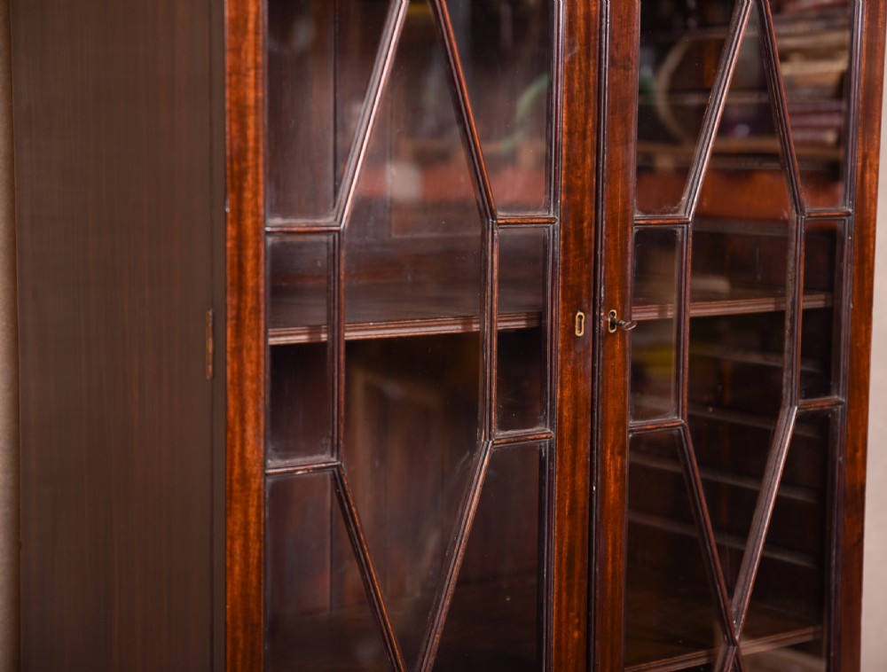 Neat Edwardian Mahogany 2 door bookcase  View XVIII