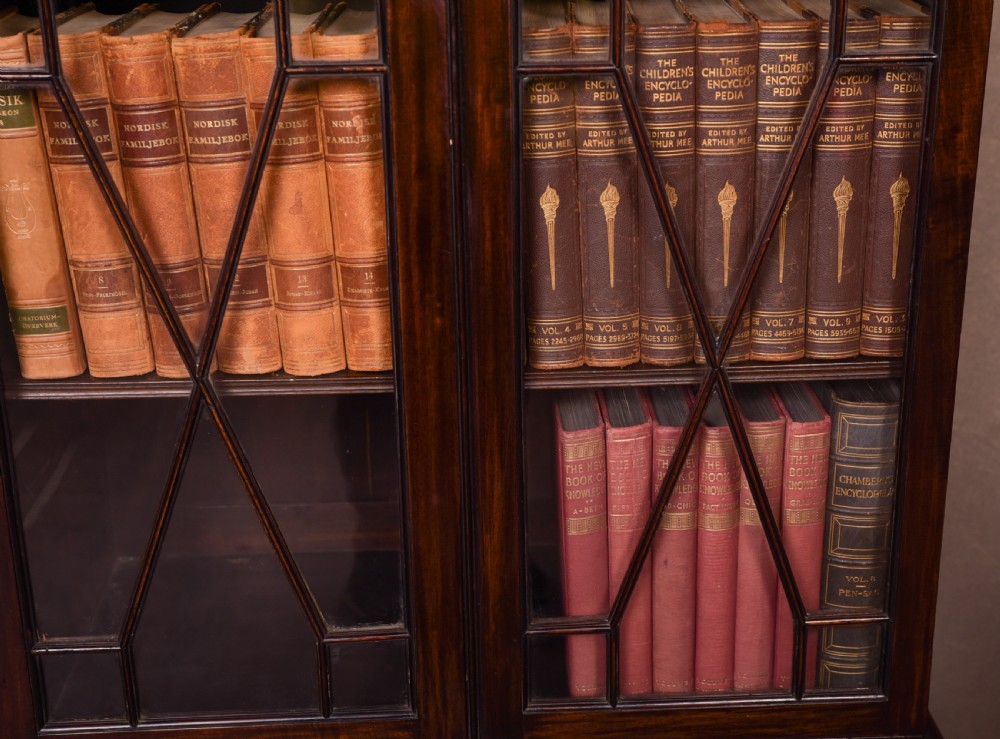 Neat Edwardian Mahogany 2 door bookcase  View XXIV