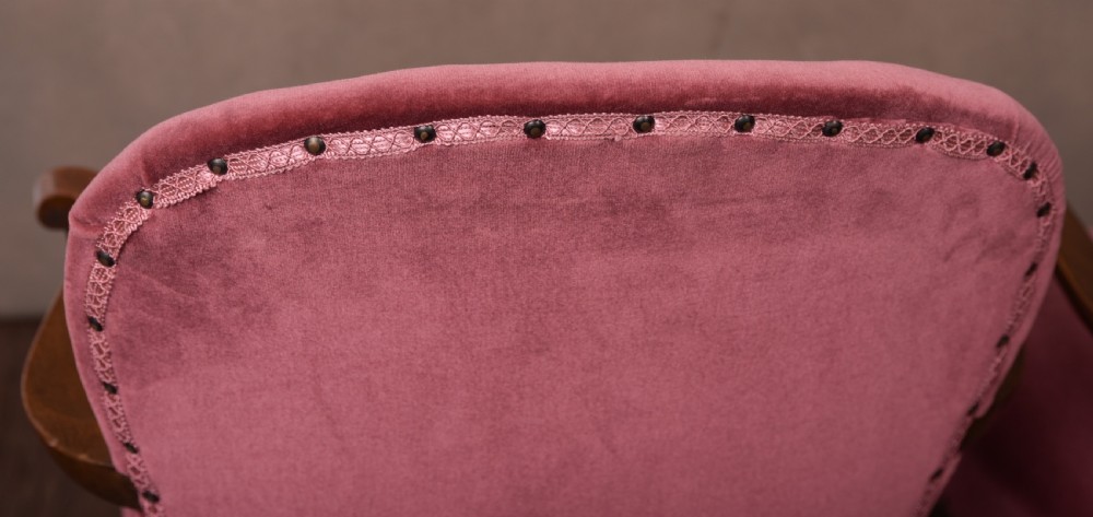 An elegant pair of upholstered elbow desk chairs  View IX