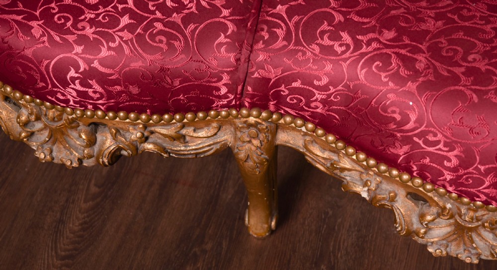 Fabulous 19th Century gold gilt wood settee View II