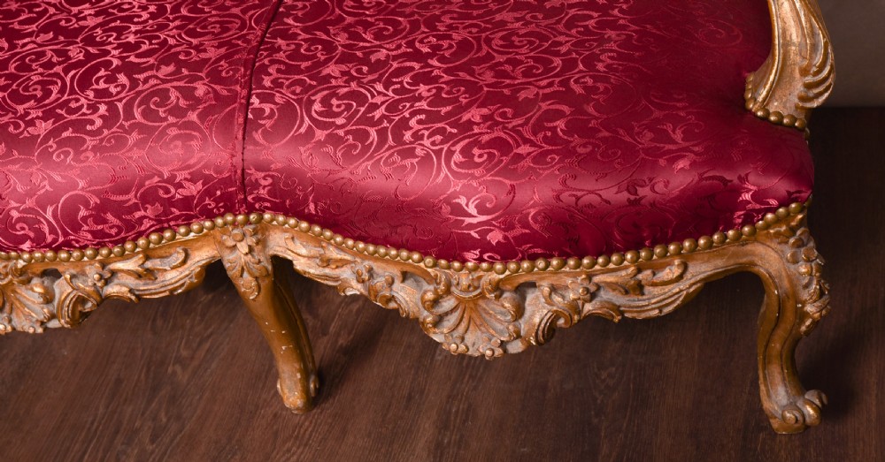 Fabulous 19th Century gold gilt wood settee View VII