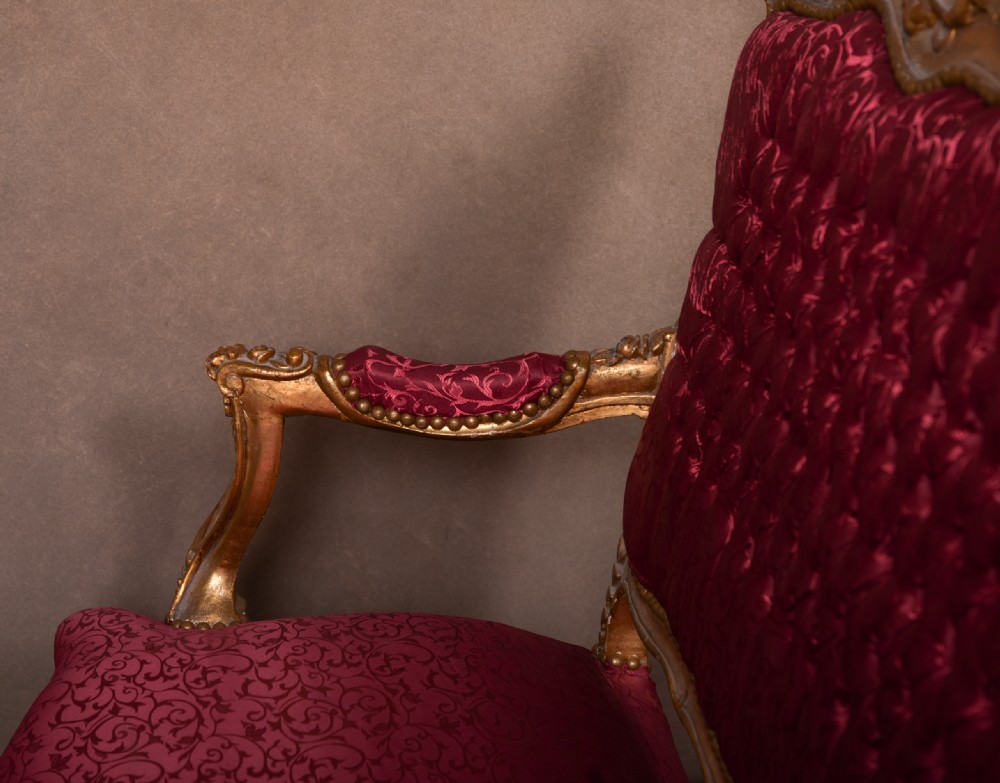 Fabulous 19th Century gold gilt wood settee View XIII