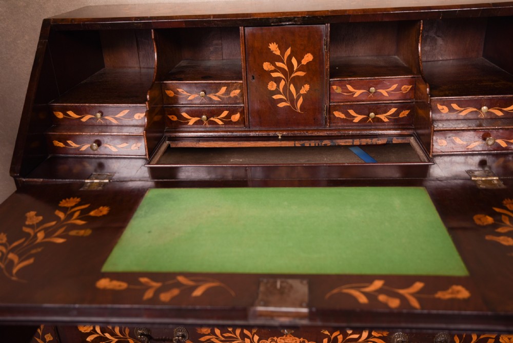 Stunning Dutch Marquetry Georgian bombe  writing bureau  View XVIII