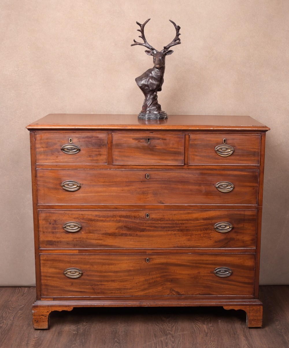 Georgian Mahogany 3 over 3 chest oaf drawers 