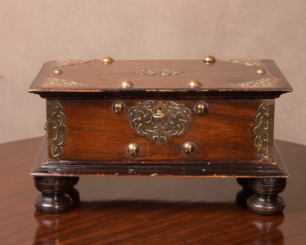 19th century brass mounted casket 