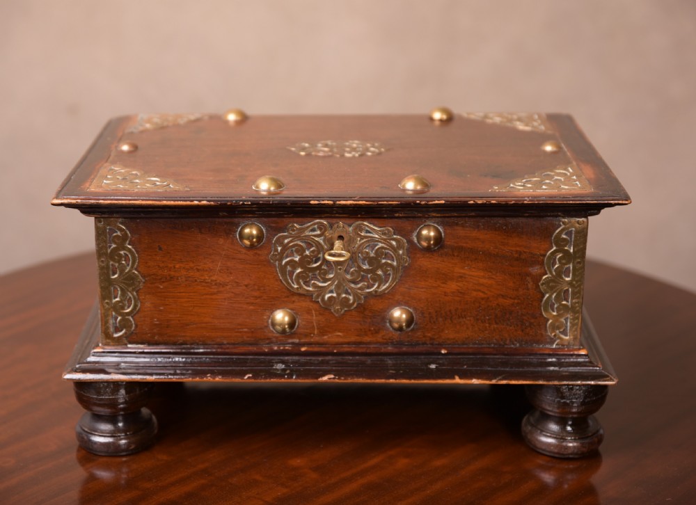 19th century brass mounted casket  View II