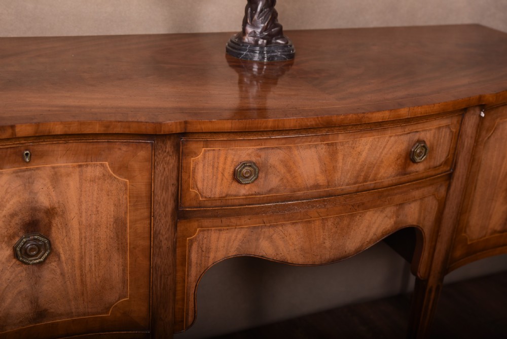 Edwardian Flame Mahogany Serpentine Sideboard View III